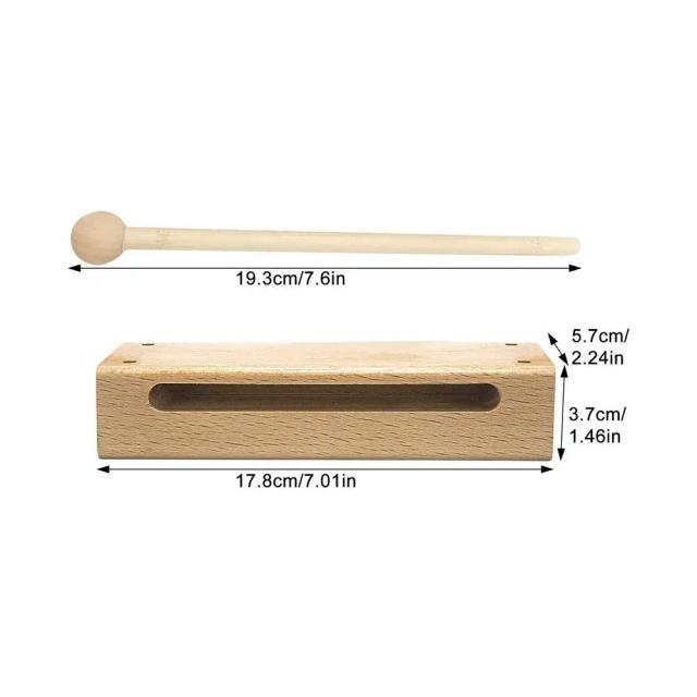 Conjunto de Blocos de Madeira para Treinamento de Ritmo com Instrumentos de Percussão Ressonantes e Mallets Musicais