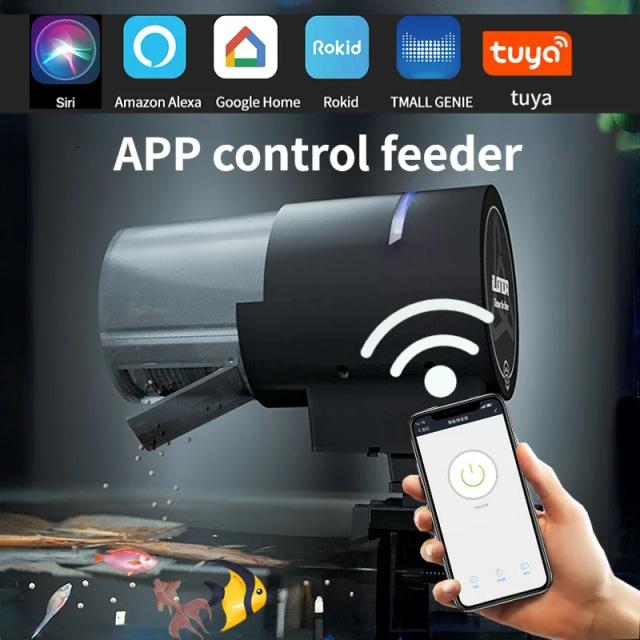 Distribuidor de Alimentação Ilonda 2ª Geração para Peixes com Wi-Fi e Controle Remoto de Longo Alcance e Temporizador Regressivo