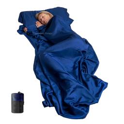 Forro leve portátil do saco de dormir, forro macio do saco do sono da seda com bolso do descanso, folha do curso para hotéis - Image 1