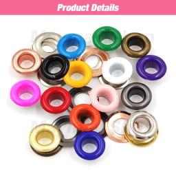 100 conjuntos 4mm multicolorido ilhós ilhós grommet anel de metal com arruela para scrapbooking sapatos cinto boné saco tags roupas diy leathercraft - Image 4