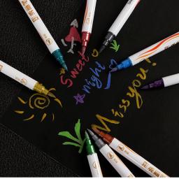 Caligrafia Metálica Caneta Marcadora, Escova Canetas, Scrapbooking Artesanato, Fazer Cartão, Art Pen, Desenho Papelaria, Material de Escritório, 10 Cores - Image 6