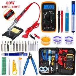 Kit de soldagem elétrica digital 80w/60w, conjunto de ferramenta de soldagem com temperatura ajustável, aquecedor de cerâmica, 220v - Image 1