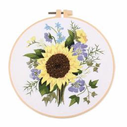 Kit Flor Bordado com Aros e Agulhas, Padrões Floral para Iniciantes, Linha Bordada e Outras Ferramentas - Image 5