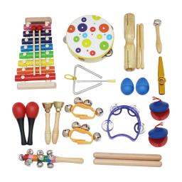 Percussão sensorial de madeira Montessori Brinquedos, Instrumentos Musicais para Crianças, Brinquedos Educativos da Música do Bebê Pré-Escolar, 1 2 3 - Image 1