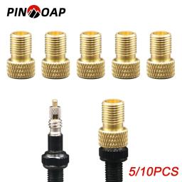 Adaptador de válvula francesa de bicicleta, adaptador de latão para presta para schrader, conversor de válvula de bicicleta, acessórios de conector de bomba 5/10 peças - Image 1