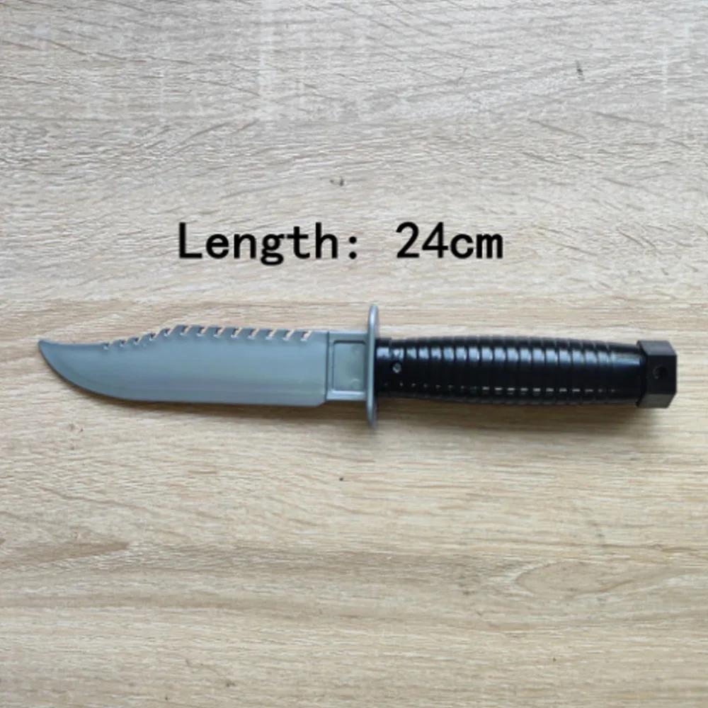 Alta qualidade falso faca realista adereços grito fantasma rosto faca de caça arma assassino cosplay prop traje acessório prata - Image 1