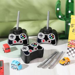 Copos Plásticos com Palha para Festa de Jogos, Festa de Aniversário Gamer, Forma de Video Game, Presente Cinza, 10oz, 12 PCs - Image 5