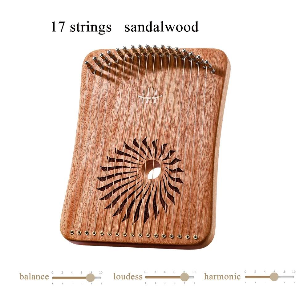 Mini Hluru Lyre Thumb, 17 Cordas de Kalimba, Dedo Harpa, Madeira Criativa, Instrumento Musical Iniciante, 31 Cordas - Image 1
