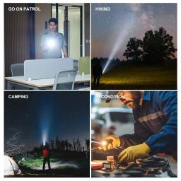 Lanterna Tática LED Poderosa, 100000 Lumen, USB Recarregável, 18650 Impermeável, Zoom, Caça, Pesca - Image 6