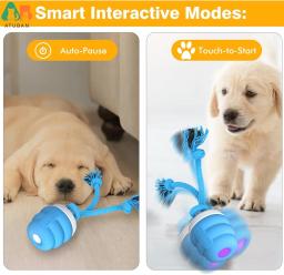 Atuban Interactive Dog Toys, Fun Moving Dog Toys para mantê-los ocupados, Bola de cachorro automática inteligente recarregável para o tédio - Image 6