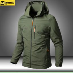 Homens jaquetas corta-vento à prova dwaterproof água militar casaco com capuz masculino novas jaquetas de combate outono ao ar livre caminhadas ciclismo bombardeiro outwear - Image 1