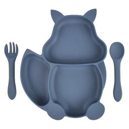 Silicone Babadores Dividido Prato do bebê, Sucker Bowl, Colher, Fork Set, Alimentação de Treinamento, Utensílio Alimentar, Pratos, Kit Louça, 3 Pcs - Image 6