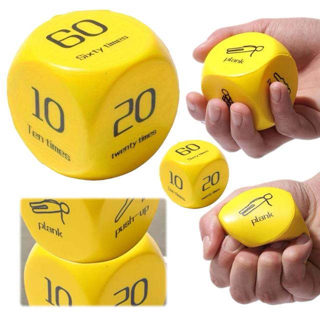 Fitness Dice: Jogo Interativo de Exercícios para Treinos em Grupo com Prancha, Flexão, Abdominal, Salto e Lunge - 2 Peças Divertidas
