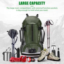 Lixada impermeável Desporto Mochila, Outdoor Escalada Mochila, Montanhismo Caminhadas Mochilas, Molle Camping Bag, 6 cores, 50L - Image 3