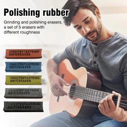 Guitarra Fret Cordas Polimento Eraser, borracha abrasiva, Guitar Kit de ferramentas de manutenção, 180-400-1000-1500-2000 Grit, 5 pcs - Image 3