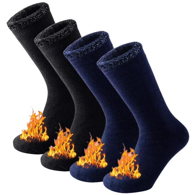 Meias Térmicas de Inverno - Lã Merino Premium - Pacote com 2 Pares