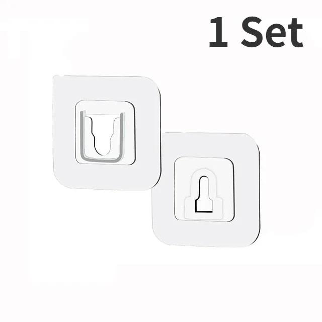 Ganchos adesivos dupla face, ganchos de pressão invisíveis sem rastros, suporte para roteador, banheiro, cozinha, rack de armazenamento de parede - Image 1
