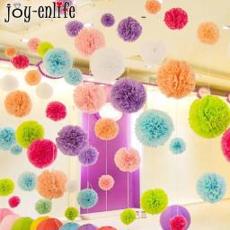 5 pcs 20 centímetros Guirlanda de Flores Pompons De Papel De seda Decoração de Casamento DIY Flores De Papel Bola Decoração da Festa de Aniversário Do Chuveiro de Bebê - Image 5