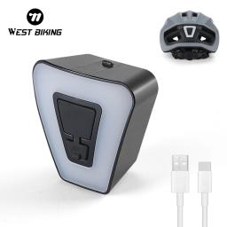 WEST BIKING-LED piscando luz do capacete de segurança, tipo-c recarregável, bicicleta luz especial para 0708100, 0708113/0708115 capacetes - Image 1