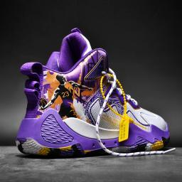 Tênis de basquete masculino amortecimento respirável antiderrapante wearable tênis de corrida ginásio treinamento atlético tênis de basquete para mulher - Image 1