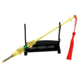 Anime periférico armas22cm lin dongtianlin antigo halberd all-gold liga arma modelo espadas artesanato ornamentos coleção brinquedos - Image 6