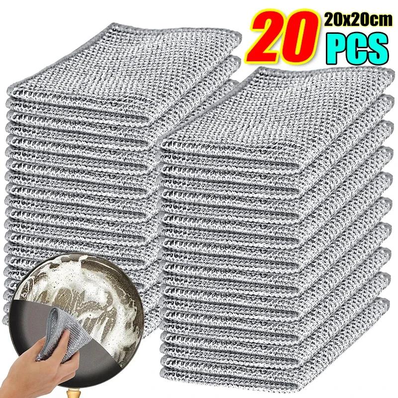 Pano De Limpeza De Fio De Aço De Metal, Malha De Prata, Trapos Espessados, Toalhetes De Lavagem Sem Riscas, Óleo Antiaderente, Toalha De Lavagem De Prato De Cozinha - Image 1