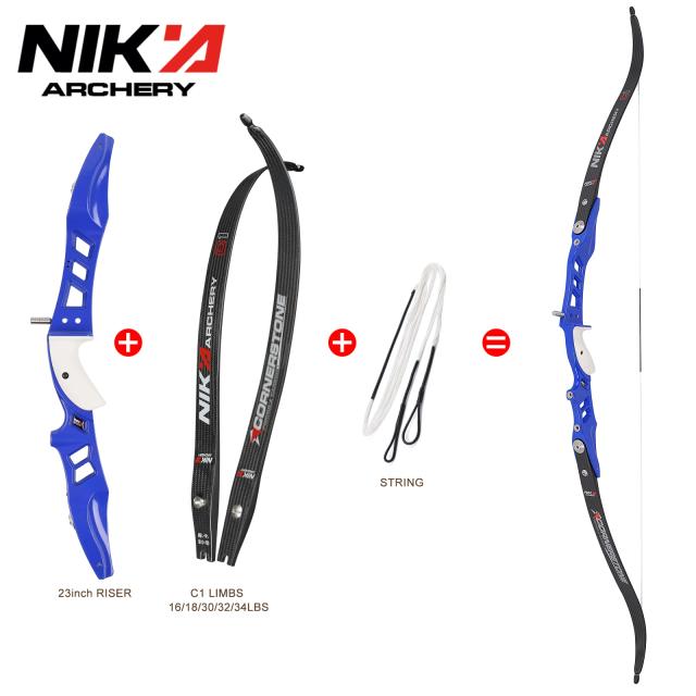 Arco Recurvo C1 de 68'' - 16-50lbs, Alça de Liga de Magnésio, Riser ET-5 para Mão Direita, Design Tradicional