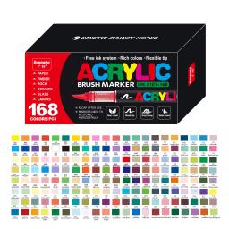 Tinta Acrílica Pincel Marcador Canetas, Caneta para Pintura Rupestre, Pedra, Cerâmica, Vidro, Madeira, Lona, Arte DIY Fazendo Suprimentos, 168 Cores - Image 6