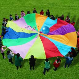 Parachute Toy for Kids, Jogos ao Ar Livre, Desenvolvimento Desportivo, Arco-íris, Saco de Salto, Balaute, Criança, 2-3m - Image 4