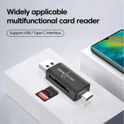 Leitor de cartão SD TF tipo C 2 em 1 Leitor de cartão USB 2.0 para PC Acessórios para laptop Leitor de cartão de memória inteligente de alta velocidade Adaptador de cartão SD - Image 3