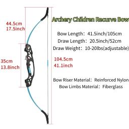 41.5 polegada tiro com arco recurvo 10-20lbs arco e setas ajustáveis para crianças adolescentes jovens iniciante tiro prática arco kit - Image 3