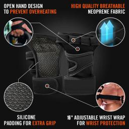 Luvas esportivas de treino para levantamento de peso, com envoltórios de pulso integrados, proteção completa da palma, aderência ideal para exercícios de ginástica, treinamento cruzado - Image 3