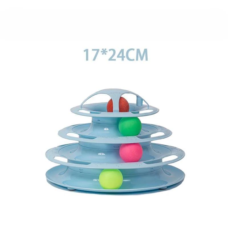 Torre de brinquedo interativa para gatos, brinquedos giráveis, auto Hi Ball, jogando, treinamento de inteligência, acessórios para gatos, 4 níveis - Image 1