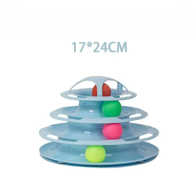 Torre Interativa de Brinquedos para Gatos com 4 Níveis e Acessórios de Treinamento Inteligente