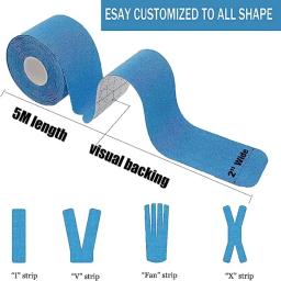 Fita Kinesiology Sports, Pro Esportes Atléticos, Impermeável, Respirável, Sem Látex, Elástico, 4 Rolls,80 Tiras Precut - Image 3