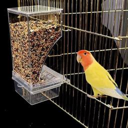 Alimentador Automático para Periquitos Pequenos e Médios, Sem Alimentadores de Pássaros, Recipiente De Alimento De Semente De Acrílico, Bebedor, Gaiola Acessórios - Image 3