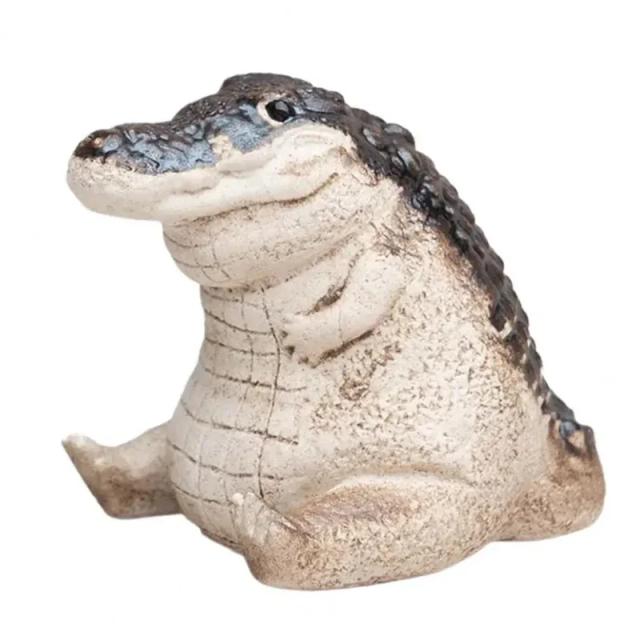 Estatueta de Chá de Crocodilo Feita à Mão em Argila Roxa com Acabamento Delicado para Decoração de Casa