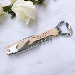 Personalizado Gravado Madeira Vinho Saca-rolhas e Abridor De Garrafas De Cerveja, Favor De Festa De Casamento, Presentes Personalizados Para Convidados, Pacote De 10Pcs - Image 2