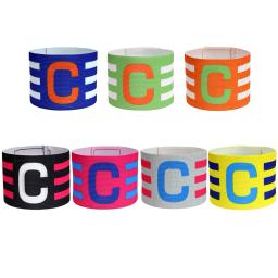 Futebol ajustável Capitão Braçadeira, Clear Icon Stripe Arm Band com Touch Fastener, Brasil Capitan Band - Image 1