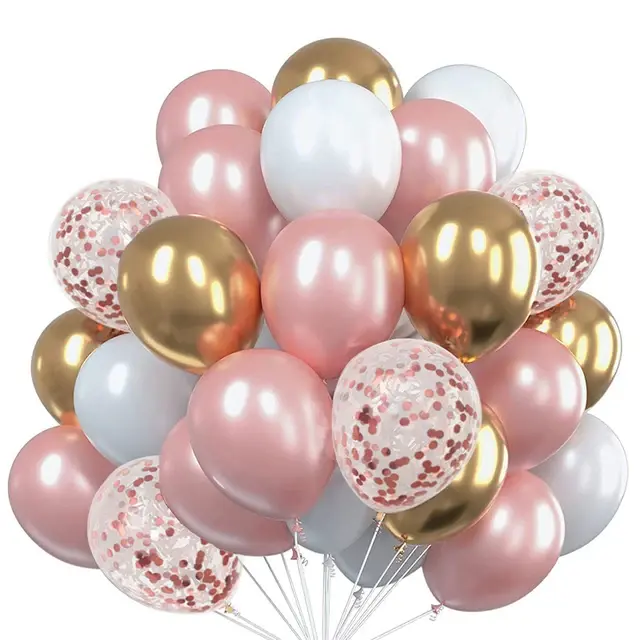 Balões metálicos cromados de látex para festas: aniversário, casamento, chuveiro de bebê - pack com 20 unidades de 12 polegadas