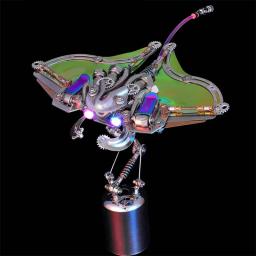 Kits de construção 3D Devil Fish para adultos e crianças, quebra-cabeças modelo metálico, Steampunk, Manta Ray mecânico, DIY Assemble Toy - Image 4