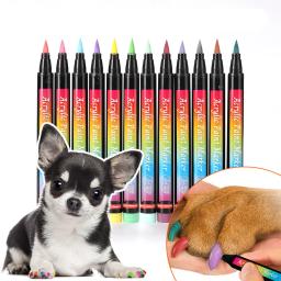Conjunto de esmaltes para animais de estimação, esmalte de cachorro, 12 cores, secagem rápida, cor, incrível arte de unhas - Image 1