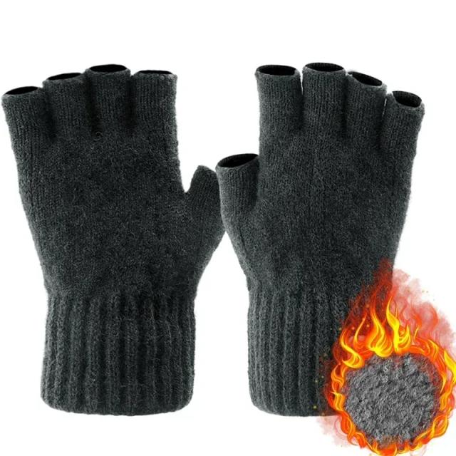 Luvas Térmicas Sem Dedos para Inverno - Malha Quente, Confortáveis e Sensíveis ao Toque para Homens e Mulheres
