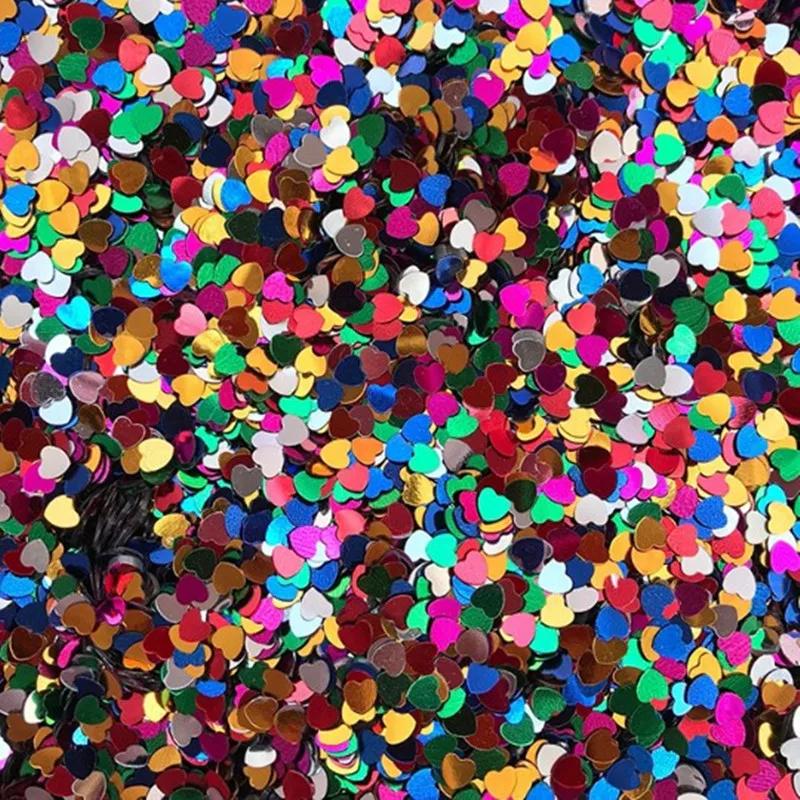 1000 pçs amor coração glitter confetes lantejoulas, brilho metálico para festa de aniversário do casamento decoração de mesa de natal artesanato diy - Image 1
