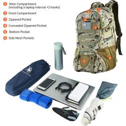 Homens mochilas táticas ao ar livre 35l grande capacidade homem 3 dias molle hking sacos para trekking ao ar livre acampamento mochila saco de viagem - Image 5