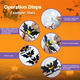 Crianças dos desenhos animados halloween 3d tridimensional quebra-cabeça brinquedos diy quebra-cabeça papel criativo bruxa fantasma morcegos modelo montagem brinquedos - Image 4