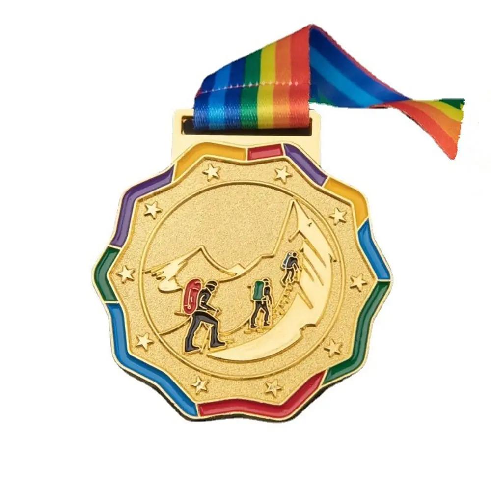 Medalha de ouro com fita, Winner Reward Badge, Prêmios de competição ao ar livre, Medalha infantil - Image 1