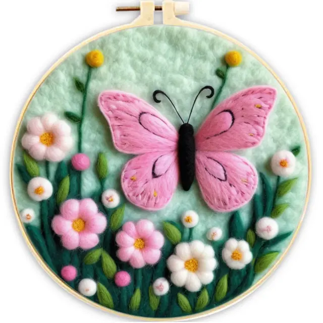 Kit de Pintura em Lã GATYZTORY para Iniciantes - Semi-Acabados em Feltro e Artesanato de Animais para Decoração de Casa