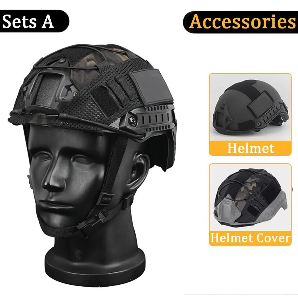 Airsoft Capacete Set para Paintball Jogo de Caça, ajustável Game Gear, Binóculos Modelo, Lanterna, Marcador Luz, ao ar livre - Image 1