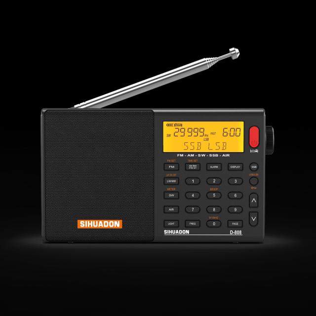 SIHUADON XHDATA D-808 Receptor de Rádio Digital AM FM SW MW AIR SSB RDS Portátil Bateria Recarregável Estéreo ATS Hi-Fi